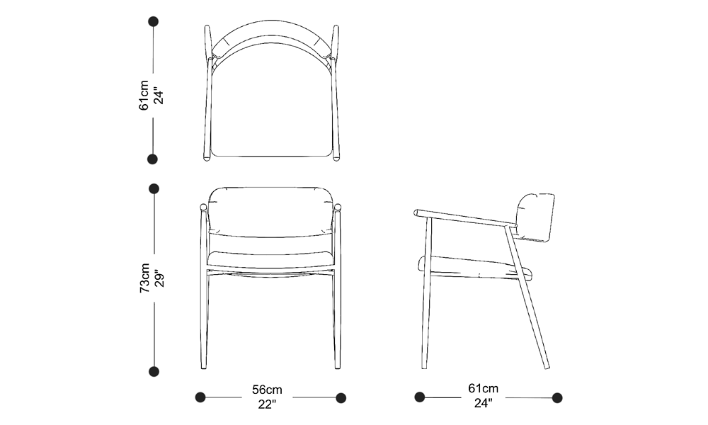 Image of the main dimensions of the product